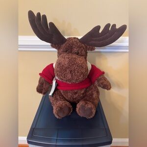 American Eagle Outfitters Brown Moose Plush in Red Sweater